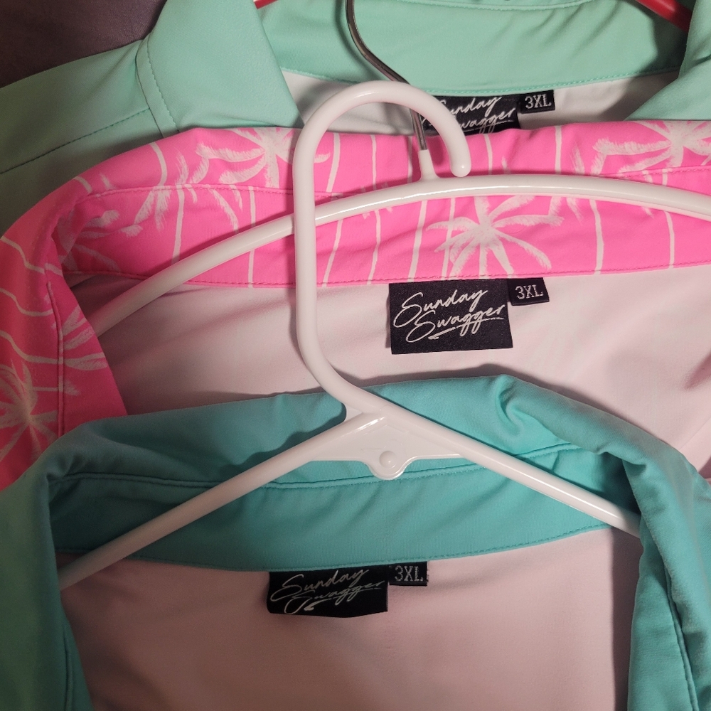 LOT Of Three Sunday Swagger Tropical Polo Shirts